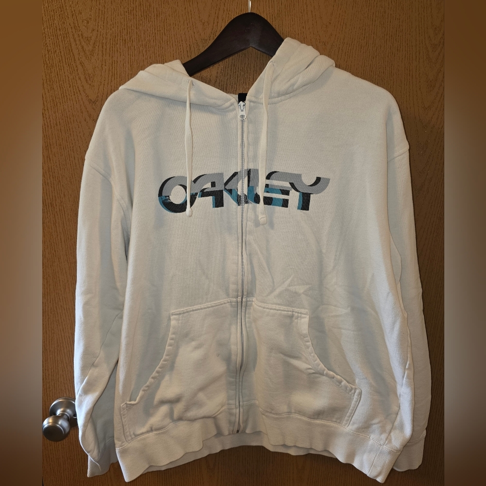 Oakley White Zip-Up Hoodie